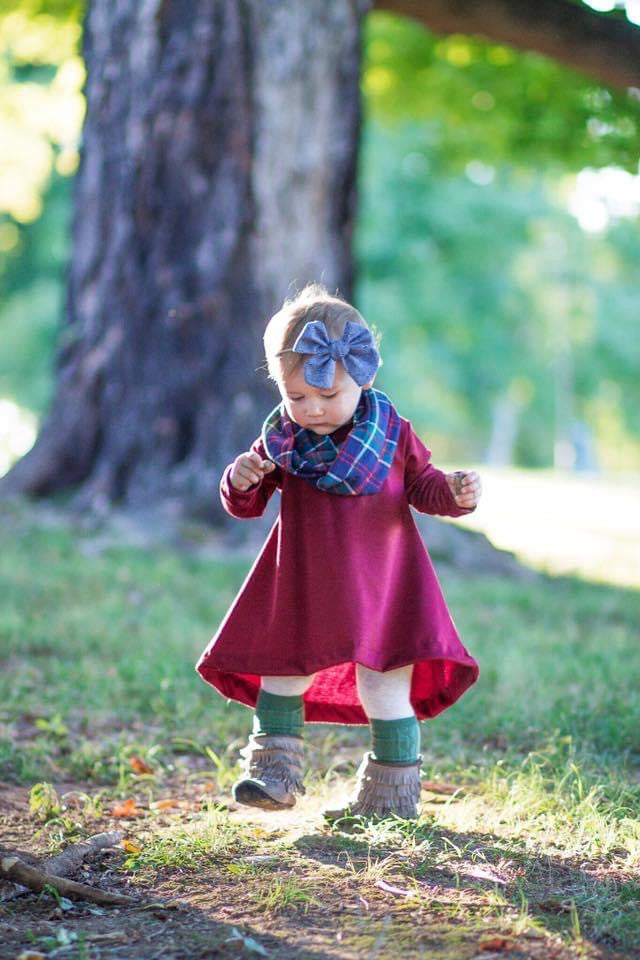 Burgundy fashion tunic dress