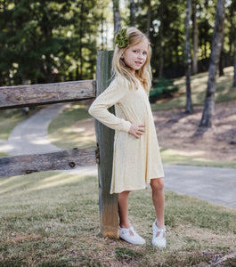 Pastel Yellow Floral Fall Tunic Dress