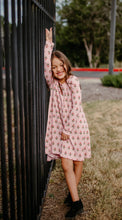 Load image into Gallery viewer, Pink Fall Floral Tunic Dress