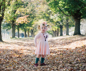 Baby Pink Fall Twirl Dress