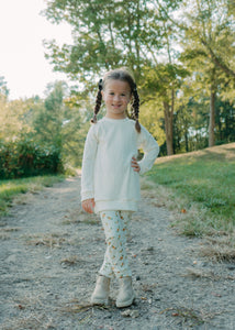 Pastel Yellow Fall Floral Leggings