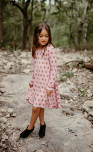 Pink Fall Floral Tunic Dress