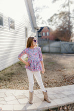 Load image into Gallery viewer, Spring Bright Floral Peplum