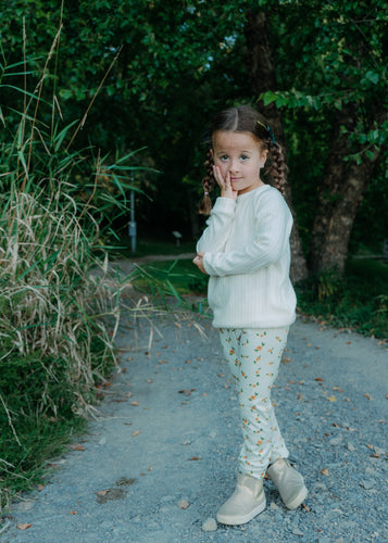 Pastel Yellow Fall Floral Leggings