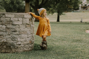 Mustard Fall Twirl Dress