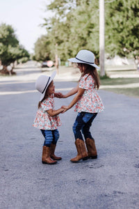 Sunset Fall Floral Peplum