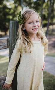 Pastel Yellow Floral Fall Tunic Dress