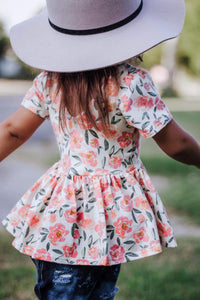 Sunset Fall Floral Peplum