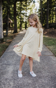 Pastel Yellow Floral Fall Tunic Dress