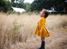 Load image into Gallery viewer, Mustard Fall Twirl Dress