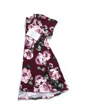 Load image into Gallery viewer, Burgundy Floral Fall Tunic Dress