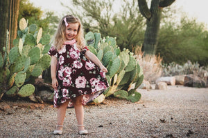 Burgundy Floral Fall Tunic Dress